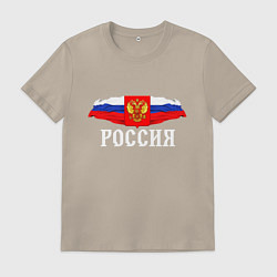 Мужская футболка Флаг и герб российской федерации: россия