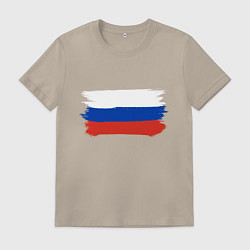 Мужская футболка Флаг россии нарисованный