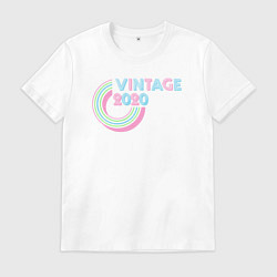 Футболка хлопковая мужская Винтаж 2020, цвет: белый