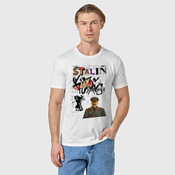 Футболка хлопковая мужская Stalin граффити, цвет: белый — фото 2