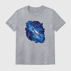 Футболка хлопковая мужская Галактика и звёзды, цвет: меланж