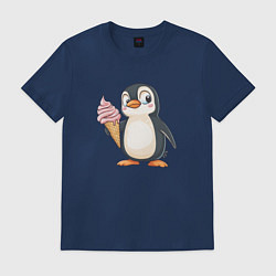 Мужская футболка Пингвин с мороженым