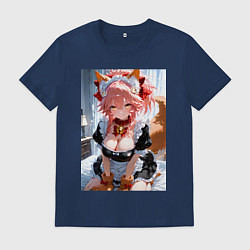 Футболка хлопковая мужская Фейт Тамамо в костюме горничной, цвет: тёмно-синий