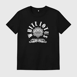 Мужская футболка Белый лотос границы стираются с тенями