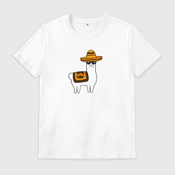 Мужская футболка Лама в Сомбреро мексиканская