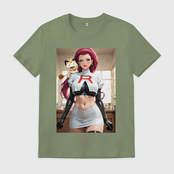 Футболка хлопковая мужская Джесси и Мяут, цвет: авокадо