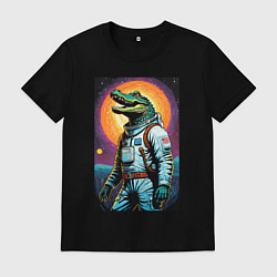 Мужская футболка Крокодил бравый космонавт - нейроарт