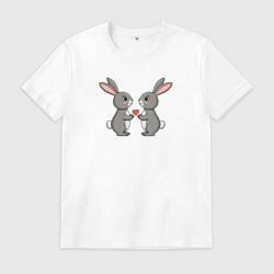 Мужская футболка Влюбленные зайчики с сердечком