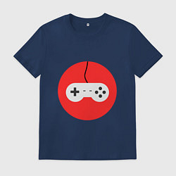 Футболка хлопковая мужская Джойстик для игр, цвет: тёмно-синий