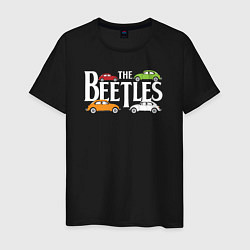 Футболка хлопковая мужская The beetles, цвет: черный