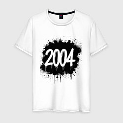 Футболка хлопковая мужская 2004 всплеск краски, цвет: белый