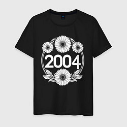 Футболка хлопковая мужская Герберы и круг 2004, цвет: черный