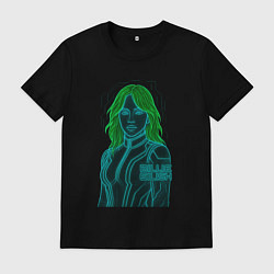 Мужская футболка Билли Айлиш из неоновых линий