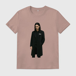 Футболка хлопковая мужская Задумчивый Bones, цвет: пыльно-розовый
