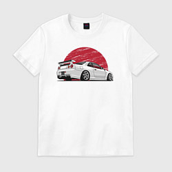 Футболка хлопковая мужская Nissan Skyline art, цвет: белый