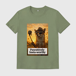 Мужская футболка Stylish fox selfie