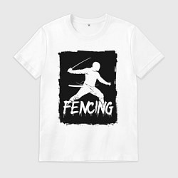 Мужская футболка Фехтование в черном штрихе