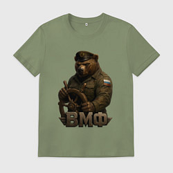 Мужская футболка ВМФ медведь за штурвалом