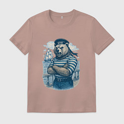 Мужская футболка Медведь в тельняшке ВМФ