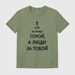 Мужская футболка За правду горой черный арт
