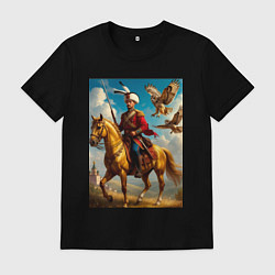 Мужская футболка Казак на коне с совами