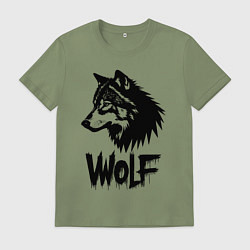 Мужская футболка Волк в стиле граффити