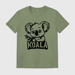 Мужская футболка Коала с листьями