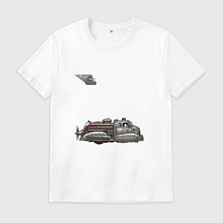Мужская футболка Ретрофутуризм летающая пожарная машина