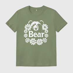 Мужская футболка Медведь в цветах