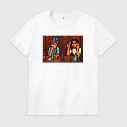 Мужская футболка День студента пиксель-арт мем