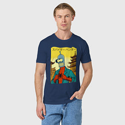 Футболка хлопковая мужская Spider Bender -Japanese style, цвет: тёмно-синий — фото 2