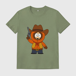 Футболка хлопковая мужская Кенни ковбой, цвет: авокадо