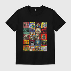 Футболка хлопковая мужская Элизиум - обложки, цвет: черный