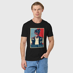 Футболка хлопковая мужская Rapper Juice WRLD, цвет: черный — фото 2