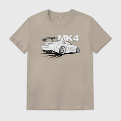 Футболка хлопковая мужская Toyota Supra Mk4, цвет: миндальный