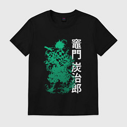 Мужская футболка Клинок рассекающий демонов - зеленый