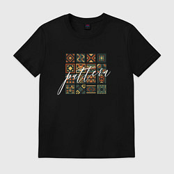Футболка хлопковая мужская Abstract pattern, цвет: черный