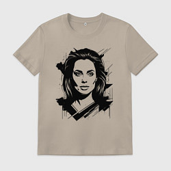 Мужская футболка Анджелина Джоли в стиле стрит-арт