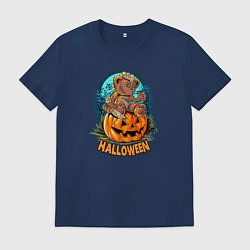 Мужская футболка Мишка на тыкве