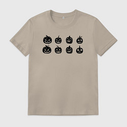 Мужская футболка Черные тыквы на Хэллоуин