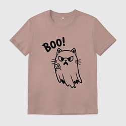 Мужская футболка Сердитый котик призрак