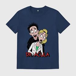 Футболка хлопковая мужская Доктор Акула, цвет: тёмно-синий