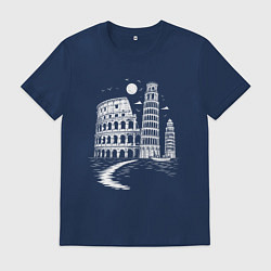 Футболка хлопковая мужская Величие Италии, цвет: тёмно-синий