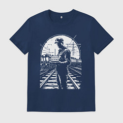 Мужская футболка Железнодорожник с тортом