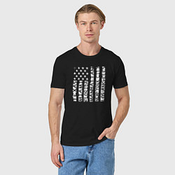 Футболка хлопковая мужская USA style, цвет: черный — фото 2