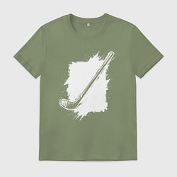 Мужская футболка Хоккейная клюшка в квадрате