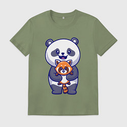 Мужская футболка Две панды