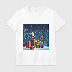 Мужская футболка Дед Морозио и Принцесса Снегурочка: вперёд за звёз