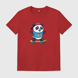 Мужская футболка Милая панда на скейте