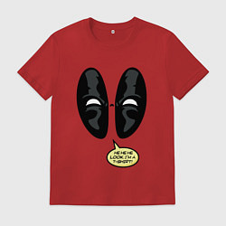 Футболка хлопковая мужская Взгляд Дэдпула, цвет: красный